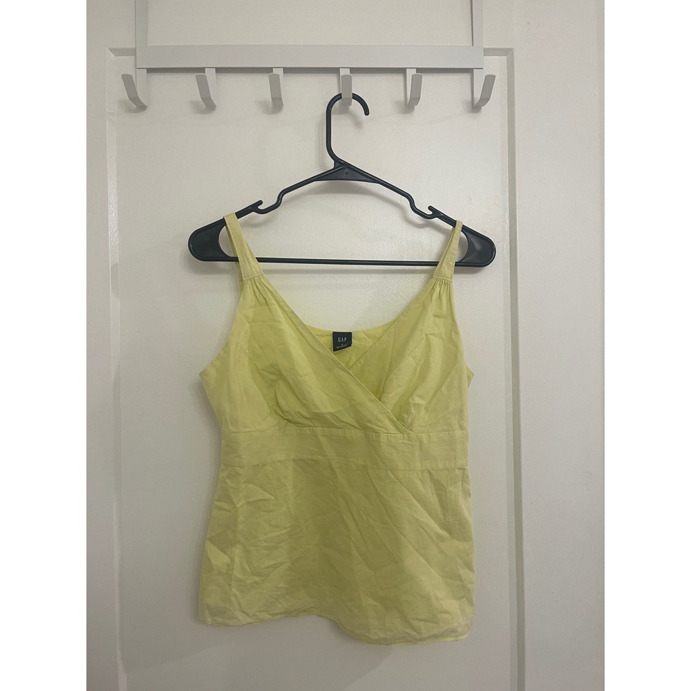 Vintage Y2K Gap Cotton Gauzy Lightweight Butter‎ V Neck Tank Top Chic Euro